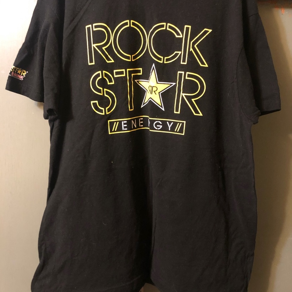 Black and yellow Rock Star Energy Drink t-shirt